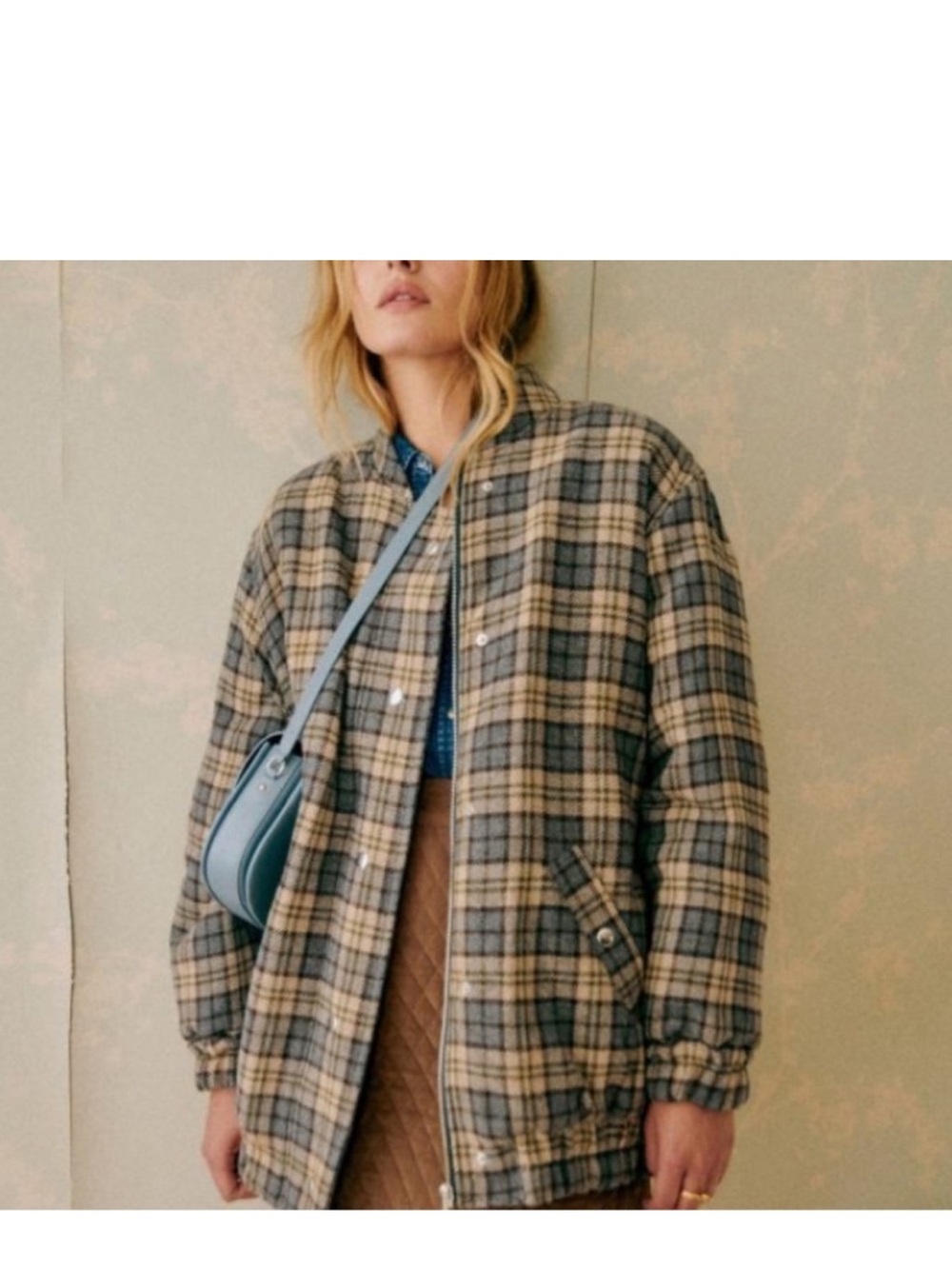 Sezane Richie Plaid Bomber